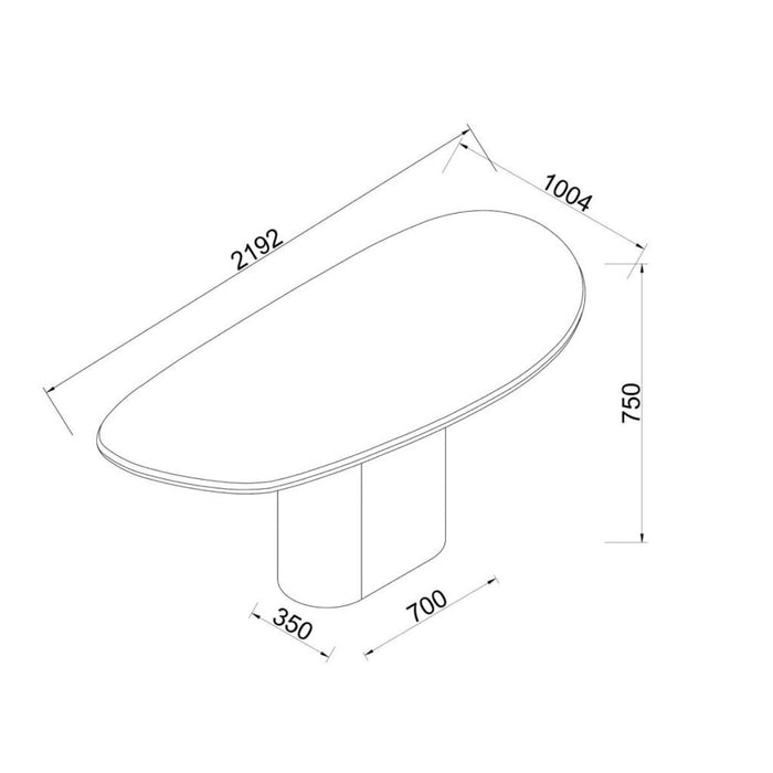 Mesa de comedor de forma orgánica - StoneSkin - Anvers - Pata recta