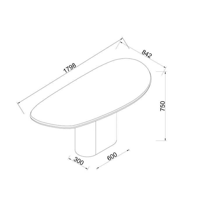 Mesa de comedor de forma orgánica - StoneSkin - Anvers - Pata recta
