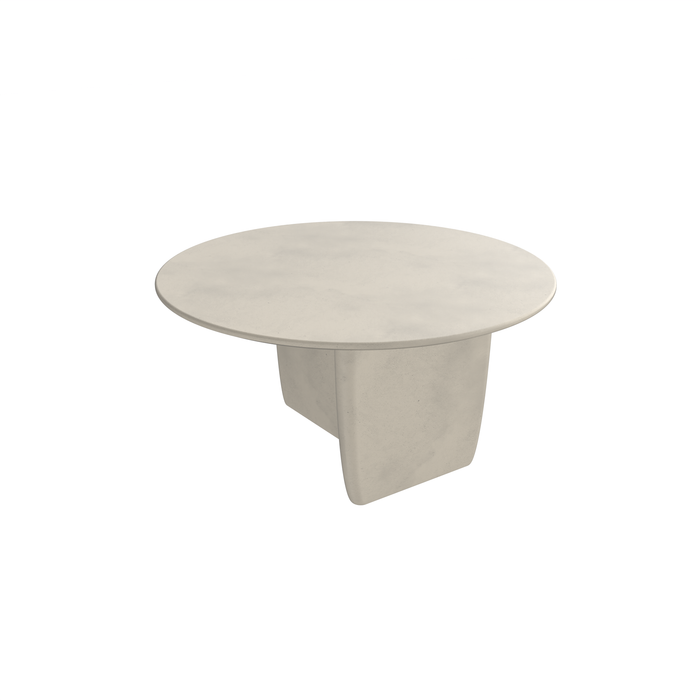 Round Beige Dining Table - Rochelle - 150 cm - Legs with beveled edge - MicroSkin