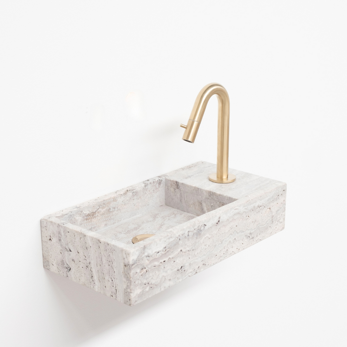 Fontaine lave-mains en travertin Porto - Grès gris