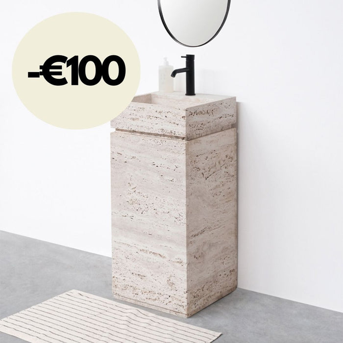 Handenwasser - Quimper - Travertin - Wit