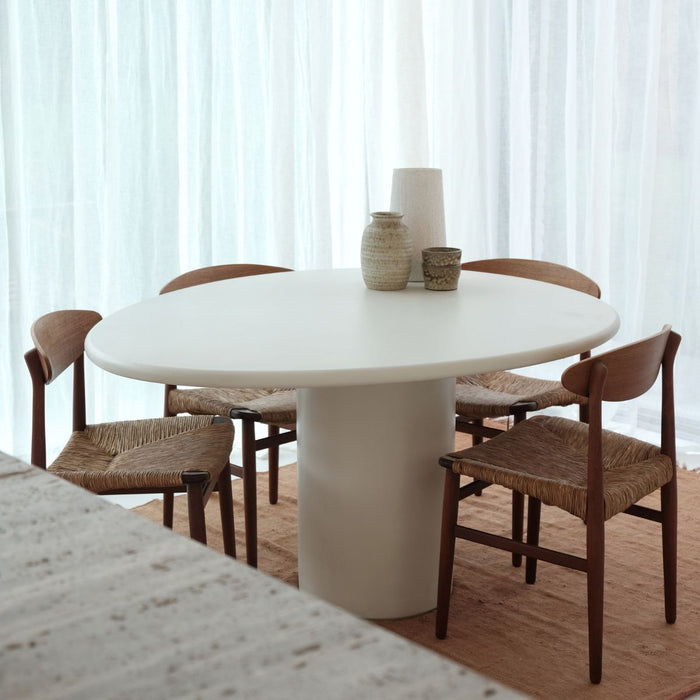 Mortex look oval dining table - Reef - 140 cm - Microskin