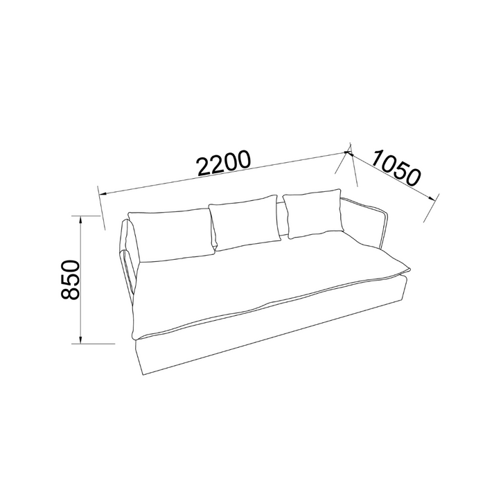 Bartolo - 4-zit sofa in donkergroene stof - 220 cm