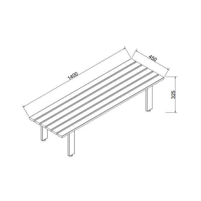Bank Melanie - Essenhout - Color humo de madera - 200 cm