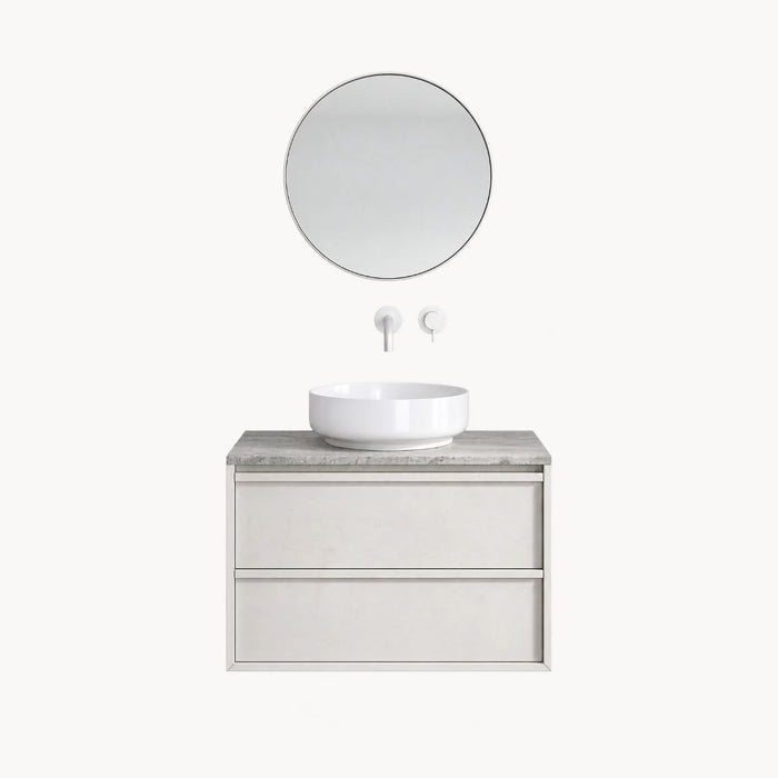 Fien conjunto de baño blanco - 80 cm - Alexis II - travertino gris