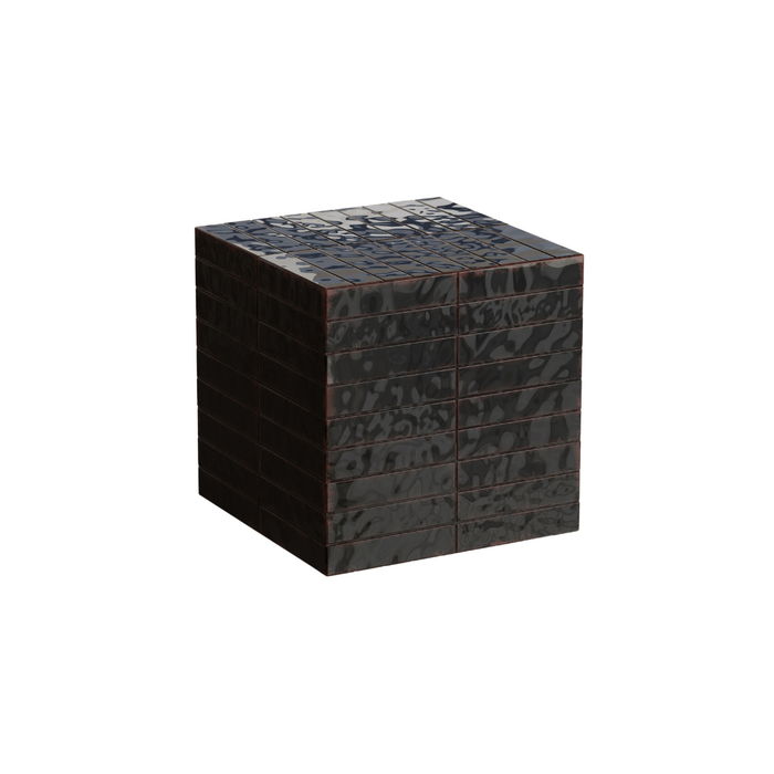 Coffee table Vence Black tiles - High - 39 cm