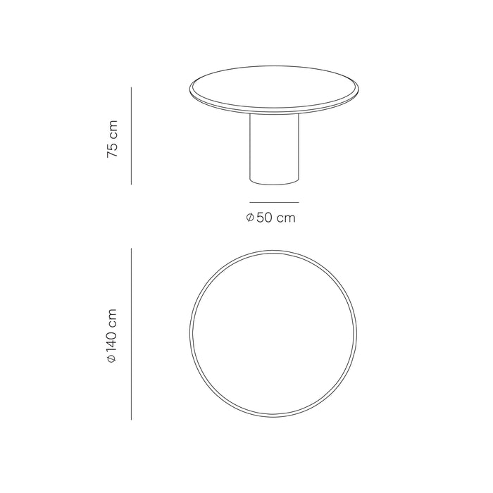 Nana - Ronde Eettafel - Travertin - Wit - 140 cm