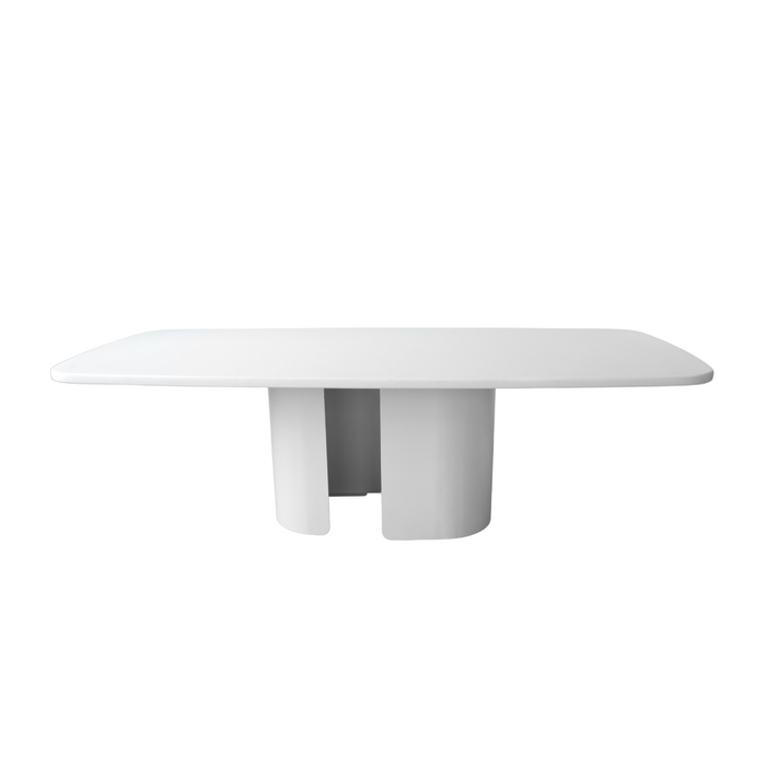 Grande table à manger Nova – Plateau MicroSkin en latte – Pieds en fer latte – 240 cm