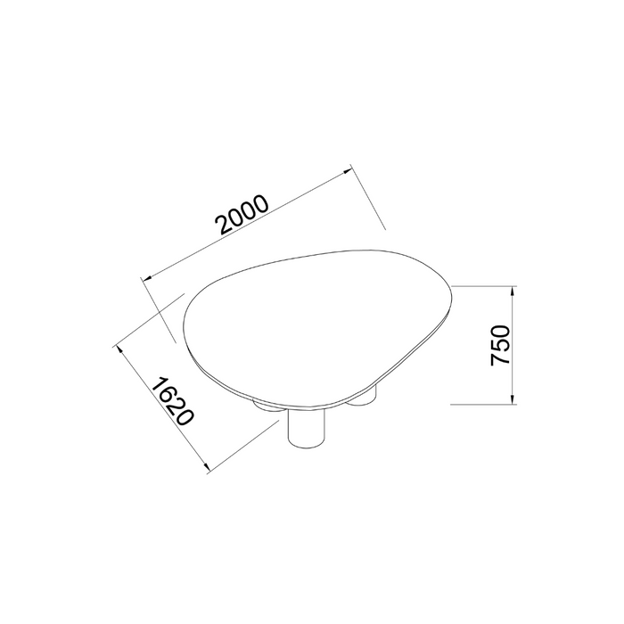 Mesa de comedor Lien - Tapa MicroSkin Cloudy Latte - Patas de madera - 200 cm