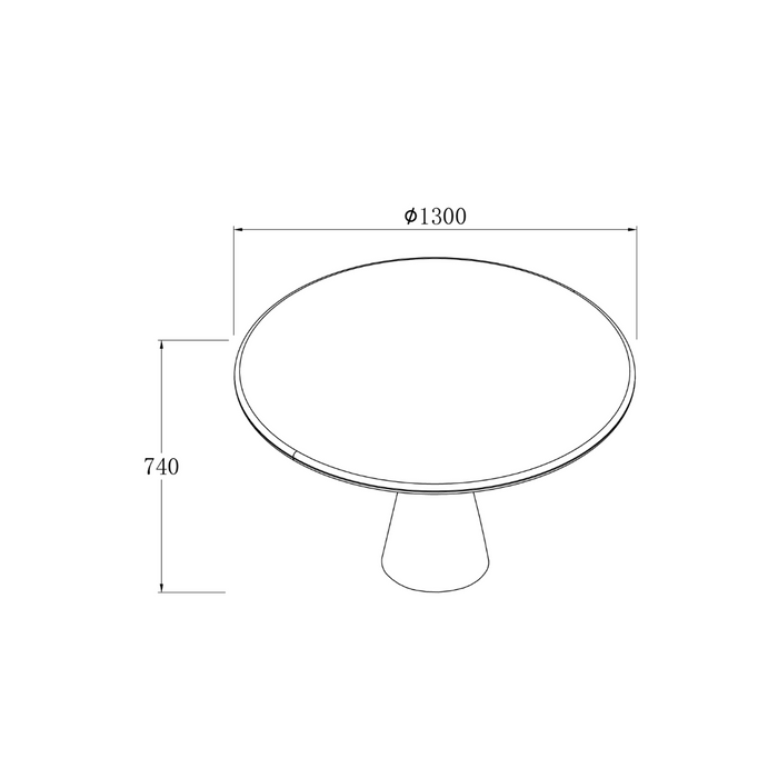 Mesa de comedor redonda Lormes - 130 cm - Travertino blanco - Borde redondo