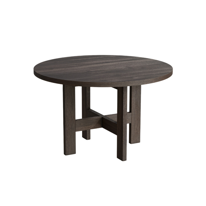 Victor - Mesa de comedor redonda – Ø140 – Madera ahumada - Madera de fresno