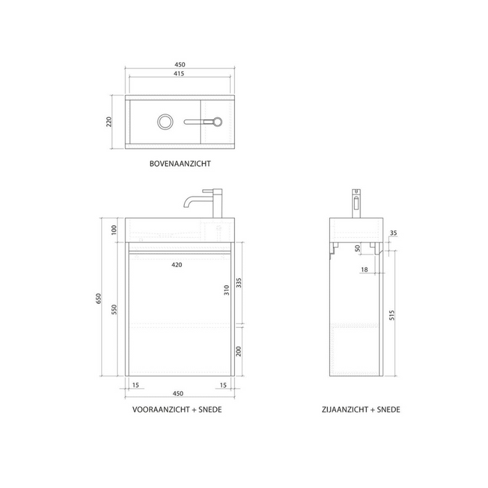 Lavabo Krabi con mueble - Smoke - Travertino Roos