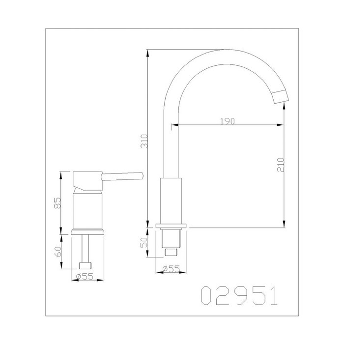 Surface mounted faucet Round Chrome - Max