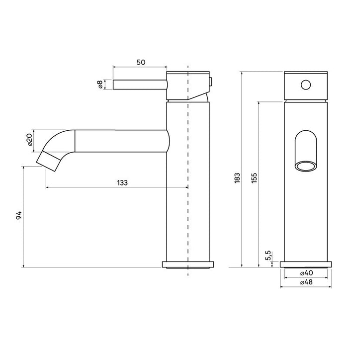 Håndvaskhane - Knox - Krom - 18 cm