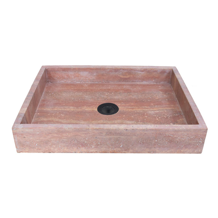 George Roter Waschbecken - George - Roter Travertin — Furnified