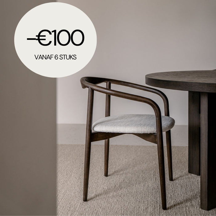 Chaise de salle à manger Ely - Assise rectangulaire en tissu - Smoke - Frêne