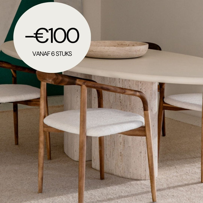 Ely dining chair - rectangular fabric seat - Acacia walnut finish