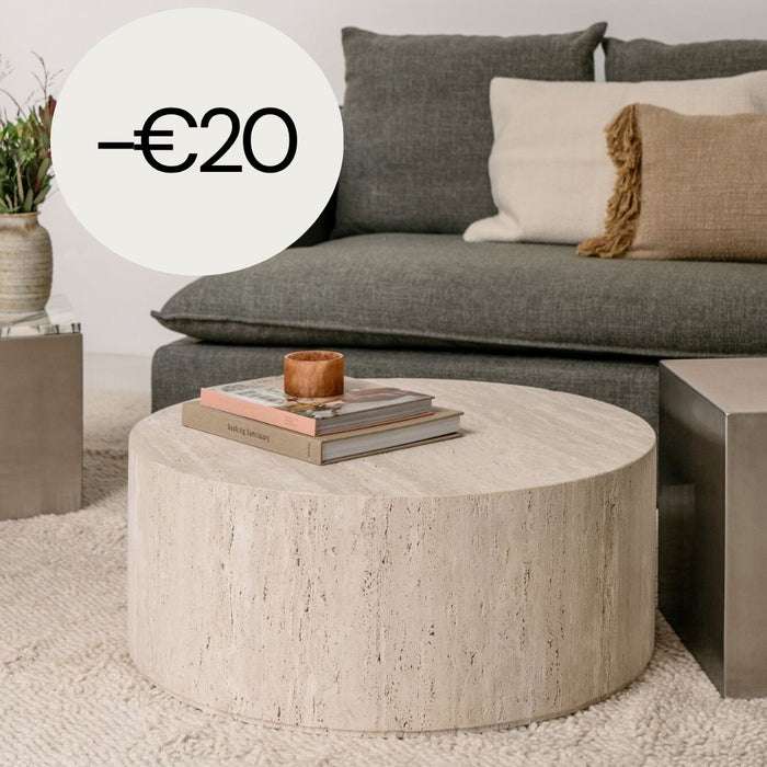 Couchtisch aus Travertin – Dax – niedrig – 32 cm