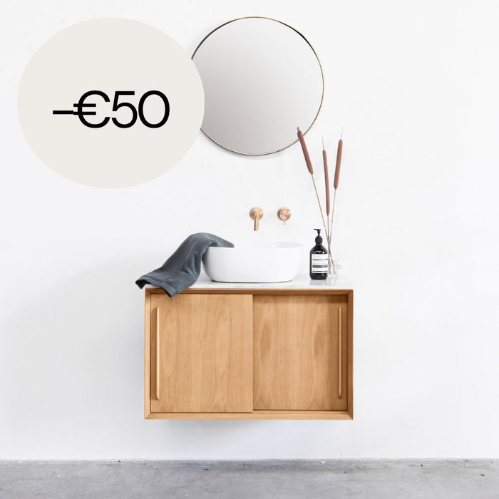 Mueble de baño madera - Mármol Blanco - Lavabo Alexis V - Roble (80 cm) - Nestor