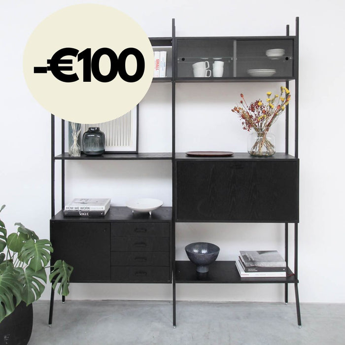 Schwarzer Wandschrank – 186×230 cm