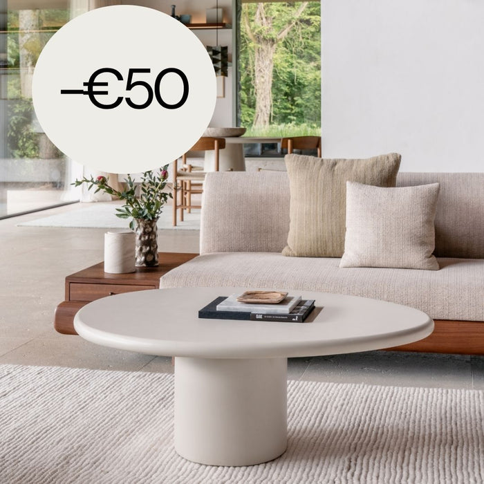 Ovaler Microskin-Couchtisch - Reef - Latte