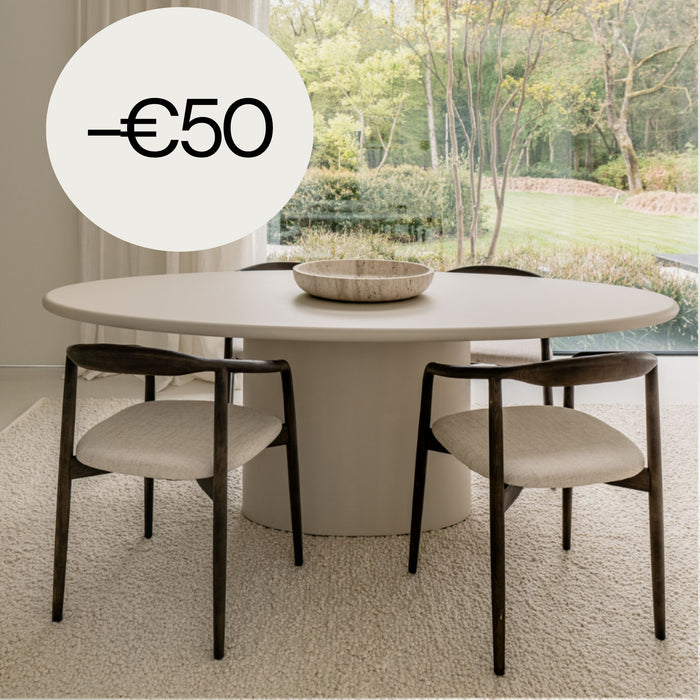 Ovale Esstisch Betonoptik - Dena - Latte - 220cm - StoneSkin