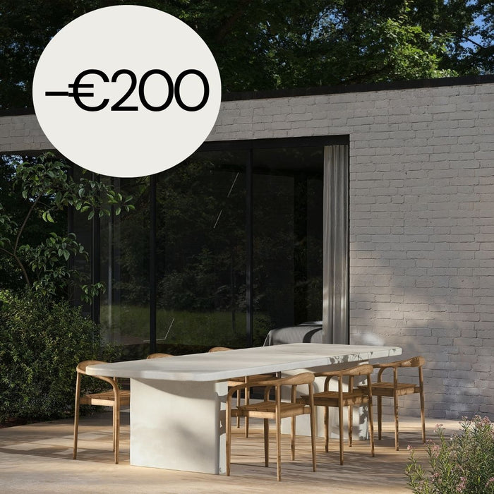 Outdoor rectangular dining table with flat legs - Milor - 300 cm - Latte - Polycomposite
