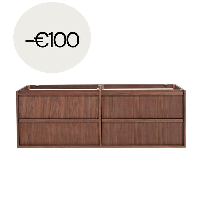 Corps de meuble Fien - Noyer - 150 cm | Placard de rangement spacieux