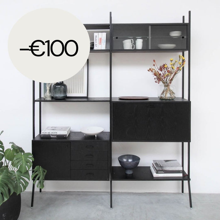 Zwarte Wandkast - 186×230cm