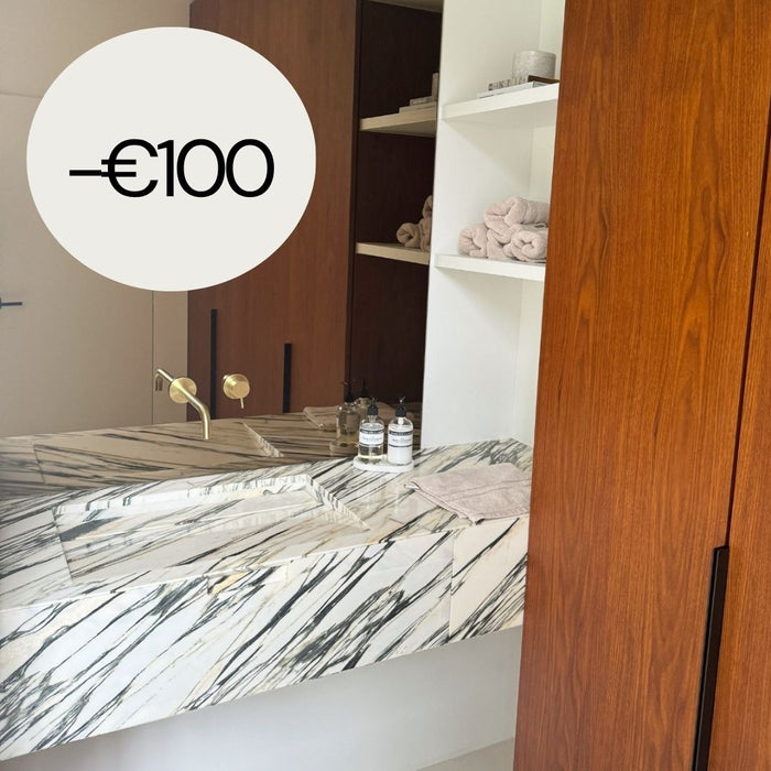 Meuble de salle de bain Loudun avec vasque simple - Marbre Blanc Bleu - 170 cm