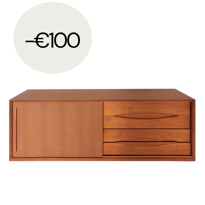 Retro schwebende Badezimmermöbel Bill – Teak – 150 cm