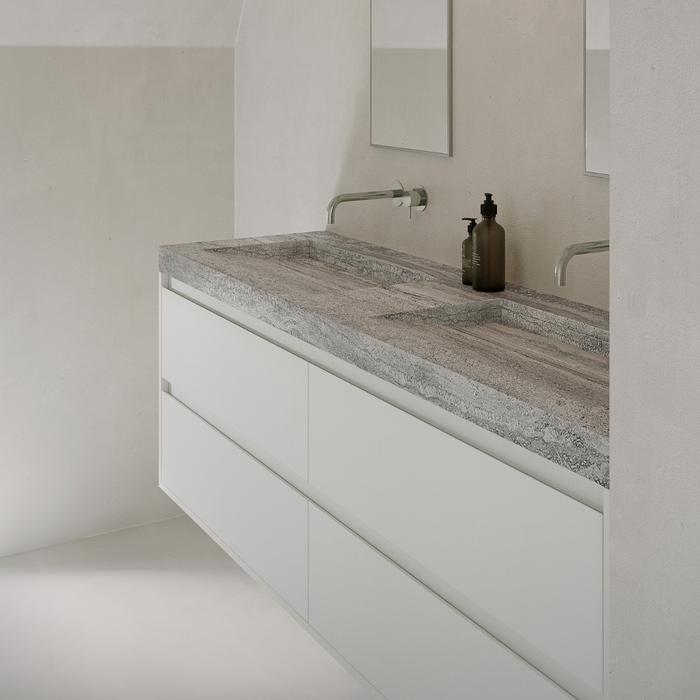 Weißes Badezimmermöbel aus Holz - ANN - Weiß - 150 cm