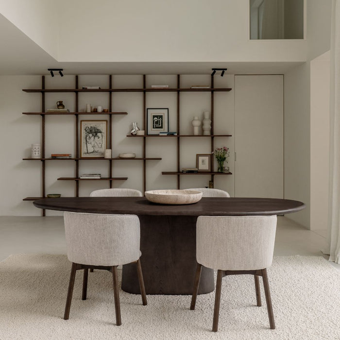 Mesa de comedor orgánica de madera - Anvers - 240 cm - Madera ahumada