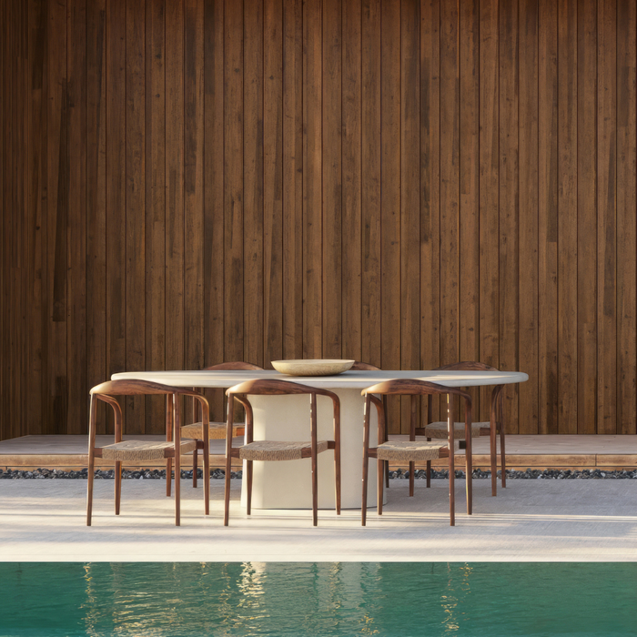 Gartentisch Anvers - 240 cm - Latte - Faserbeton - Strukturfinish