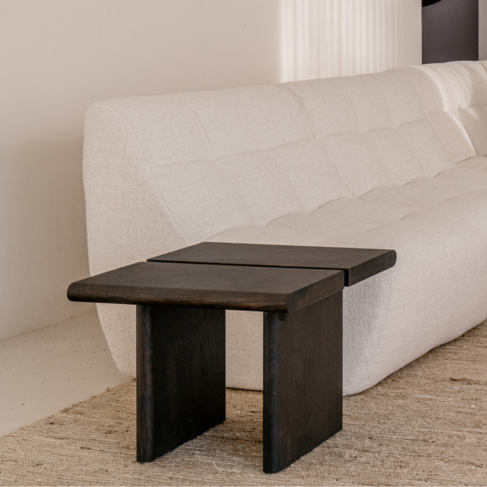 Beistelltisch Arlen - Eschenholz - 50 cm - Rauchholzfarbe