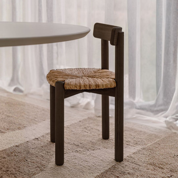 Arlo dining chair - Smoke - Woven seat in natural color