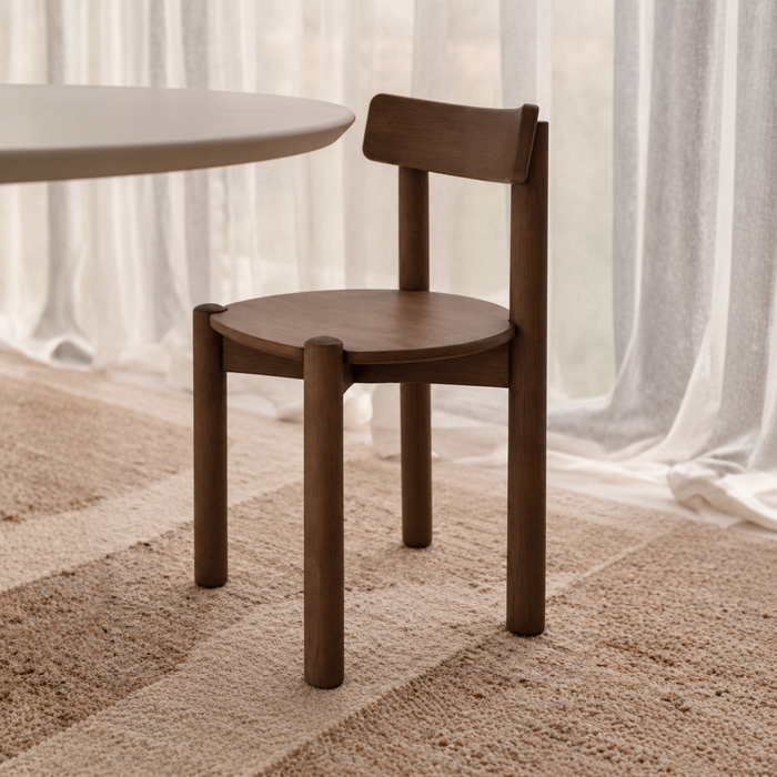 Arlo dining chair - Dark walnut - Wooden seat