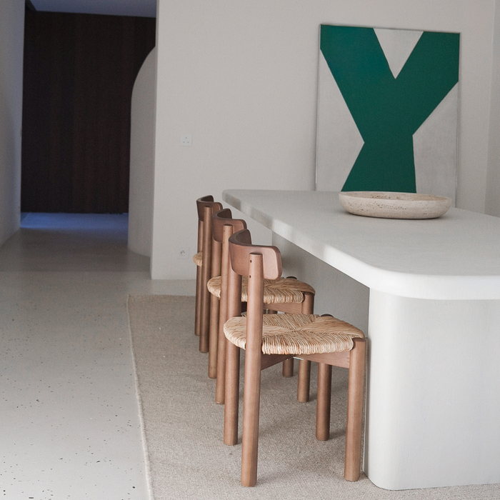 Arlo Esszimmerstuhl - Walnuss - Geflochtener Sitz in Naturfarbe