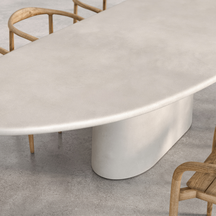 Table à manger organique pour extérieur - Avira - 280 cm - Latte - Polycomposite