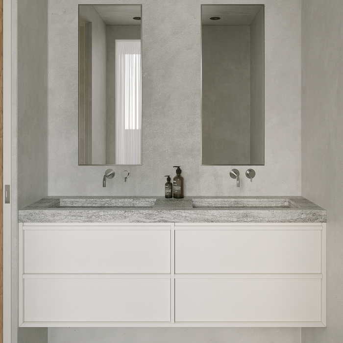 Fien bathroom cabinet - White - 150 cm | Spacious storage cupboard