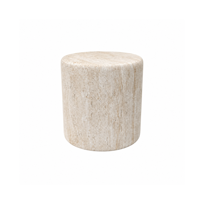 Side Table Brisa - D46 H43 - Polycomposite - White Travertine