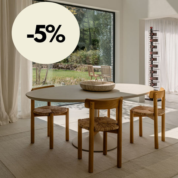 Eettafel Camille - 200 cm - Cloudy latte MicroSkin - Tulip vorm