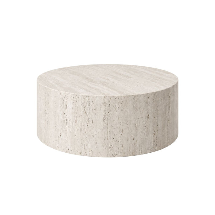Table basse en travertin - Dax - Basse - 32cm