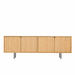 Retro dressoir Salvin eik 200 cm – warme belichting en zachte raamschaduw