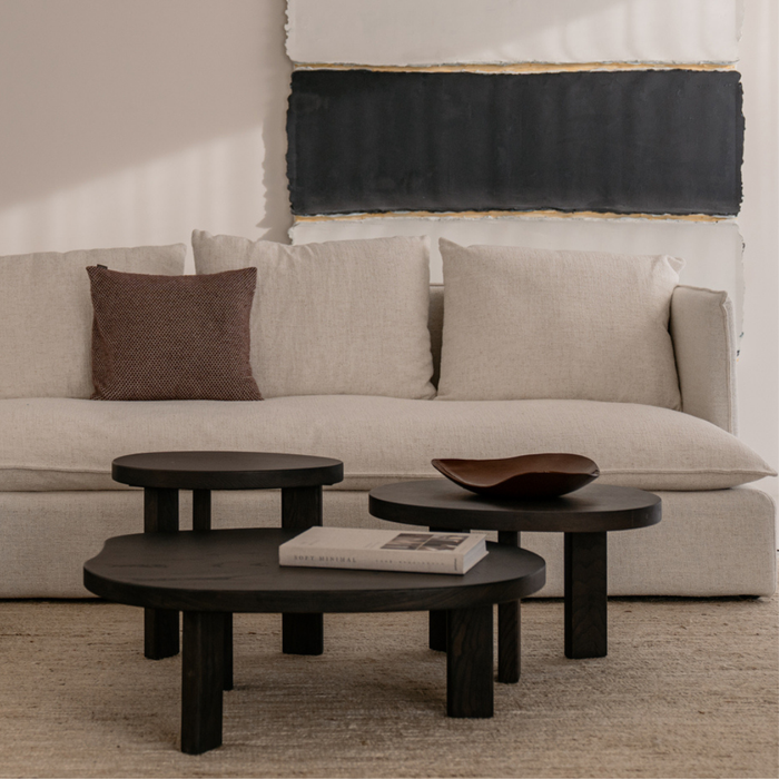 Mesa de centro Eden - Madera ahumada - Ovalada - 60 cm - Mediana