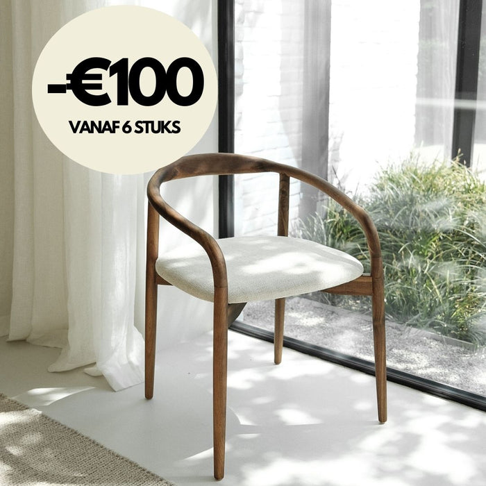 Esszimmerstuhl Ely - Rechteckige Stoffpolsterung - Rauchholzfarbe - Eschenholz