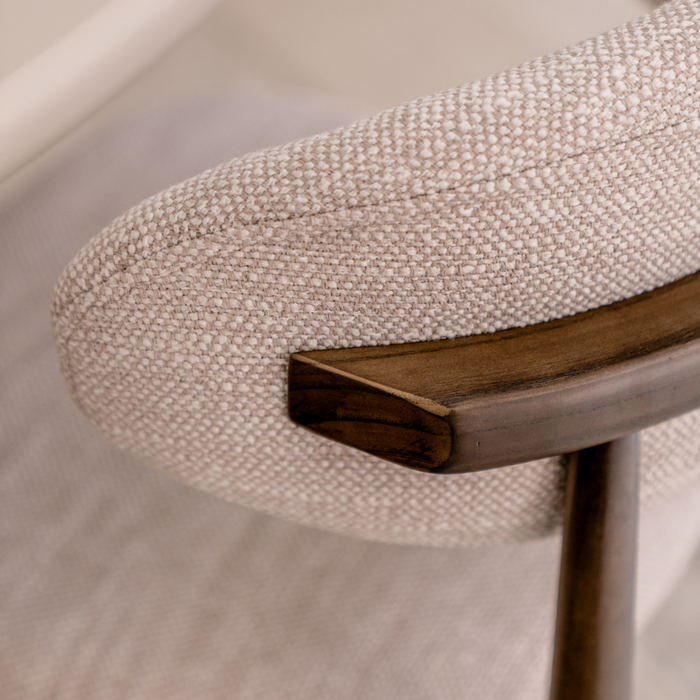 Silla de comedor Eve - Smoke - Asiento de tela - Tejido Sandstone spotted