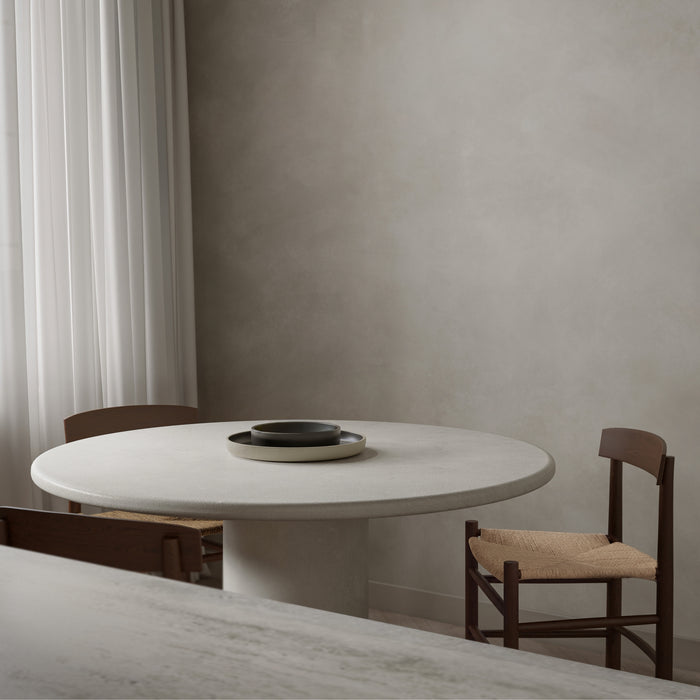 Gien - Silla de comedor - Nogal oscuro - Cuerda tejida latte