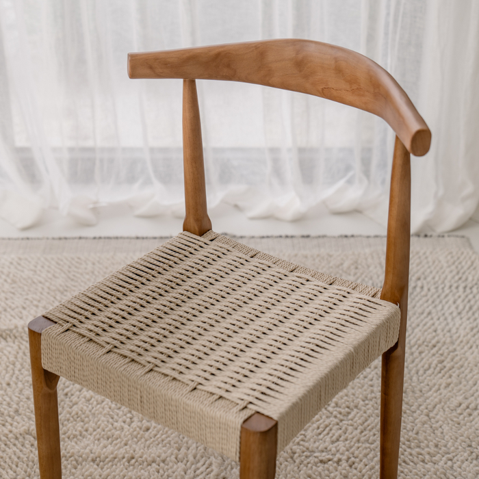 Dining room chair walnut - Gouzon - Rope woven seat