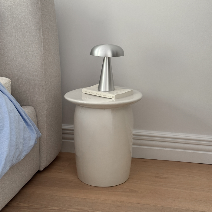 Beistelltisch Kivo - 36 cm - Glänzende Keramik - Latte